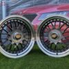 Laredo BBS LM style R17X8.5J 5X112/5X120 ET20 72.56 Grey with Diamond cut lip and black rivets