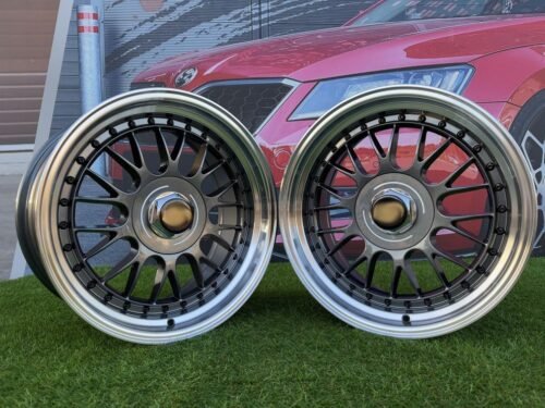 Laredo BBS LM style R17X8.5J 5X112/5X120 ET20 72.56 Grey with Diamond cut lip and black rivets