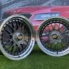 Laredo BBS LM style R17X8.5J 5X112/5X120 ET20 72.56 Grey with Diamond cut lip and black rivets