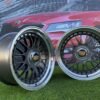 Laredo BBS LM style R17X8.5J 5X112/5X120 ET20 72.56 Grey with Diamond cut lip and black rivets