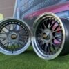 Laredo BBS LM style R17X8.5J 5X112/5X120 ET20 72.56 Grey with Diamond cut lip and black rivets
