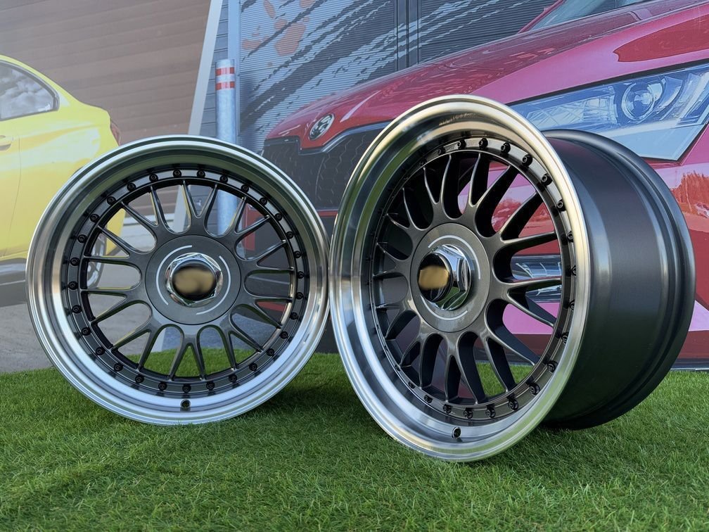 Laredo BBS LM style R17X8.5J 5X112/5X120 ET20 72.56 Grey with Diamond cut lip and black rivets 6