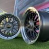 Laredo BBS LM style R17X8.5J 5X112/5X120 ET20 72.56 Grey with Diamond cut lip and black rivets