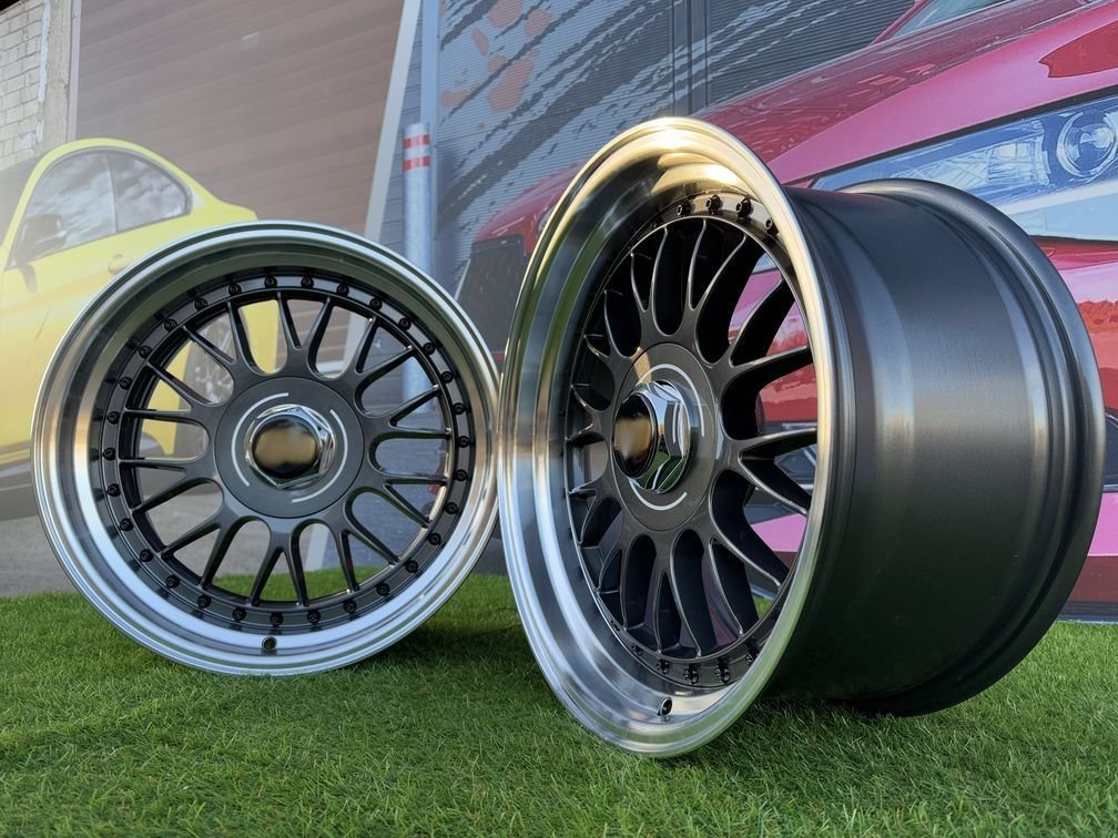 Laredo BBS LM style R17X8.5J 5X112/5X120 ET20 72.56 Grey with Diamond cut lip and black rivets 7