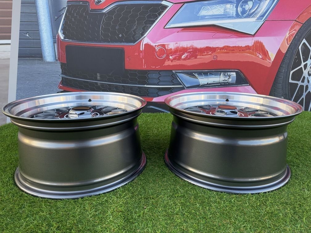 Laredo BBS LM style R17X8.5J 5X112/5X120 ET20 72.56 Grey with Diamond cut lip and black rivets 9