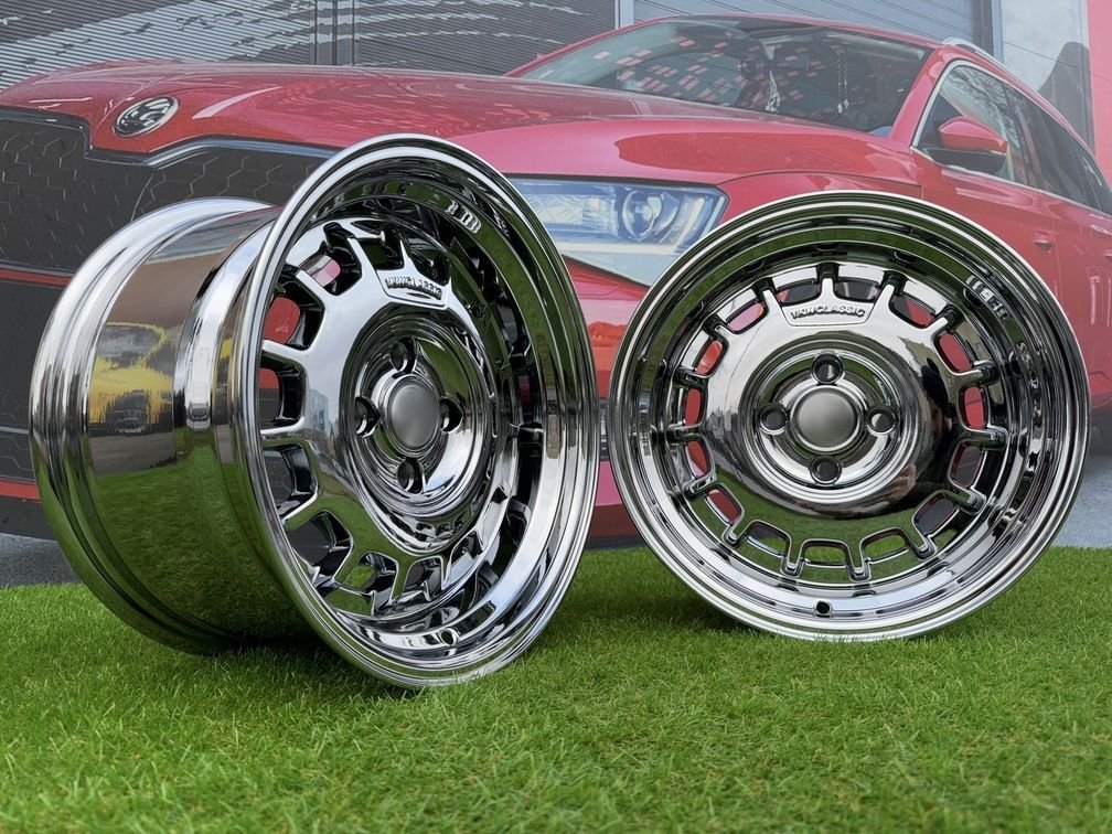 VW Classic Steel Type 2 Style R15X8.25J 4X100 ET20 73.1 Black Chrome 3