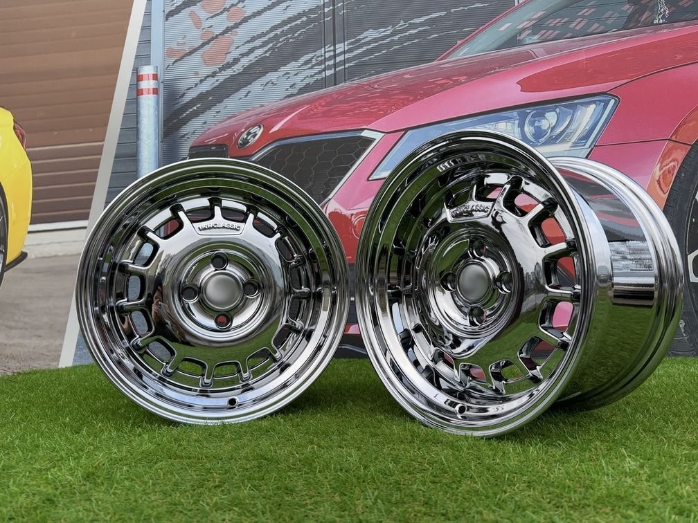 VW Classic Steel Type 2 Style R15X8.25J 4X100 ET20 73.1 Black Chrome 5