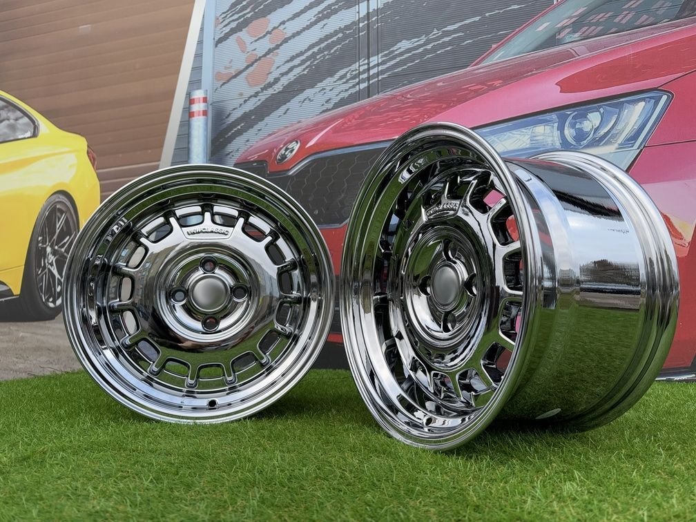 VW Classic Steel Type 2 Style R15X8.25J 4X100 ET20 73.1 Black Chrome 6