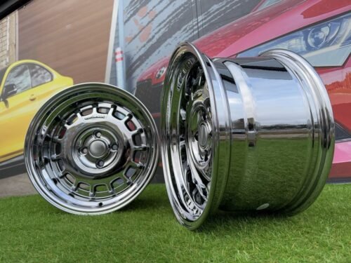 VW Classic Steel Type 2 Style R15X8.25J 4X100 ET20 73.1 Black Chrome