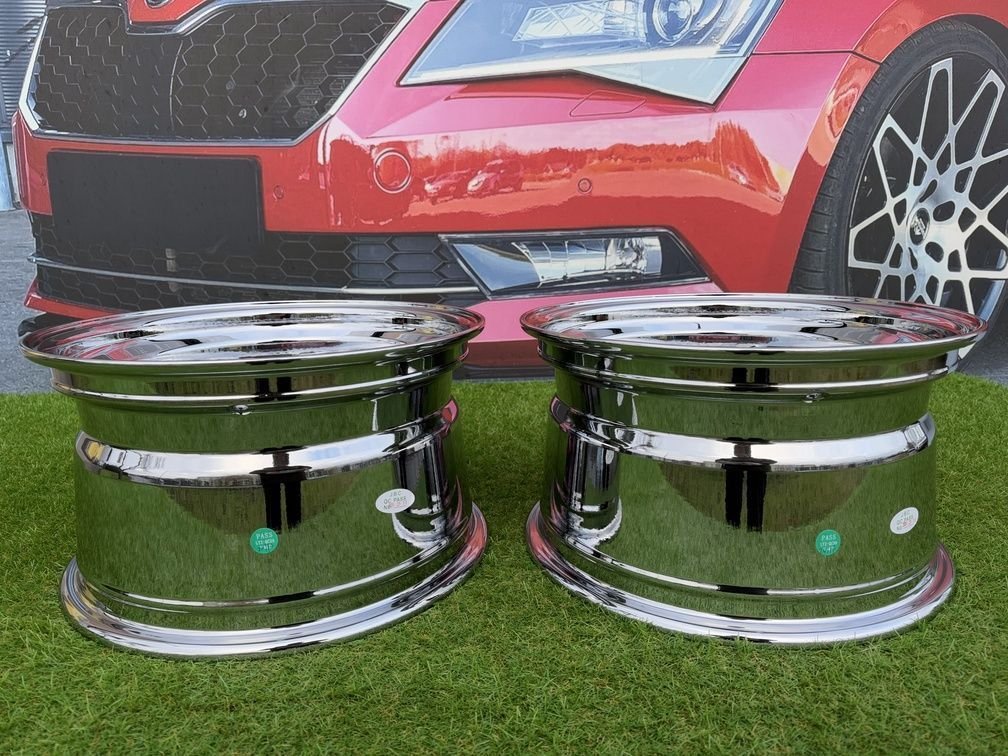 VW Classic Steel Type 2 Style R15X8.25J 4X100 ET20 73.1 Black Chrome 9