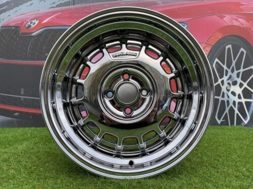 VW Classic Steel Type 2 Style R15X8.25J 4X100 ET20 73.1 Black Chrome