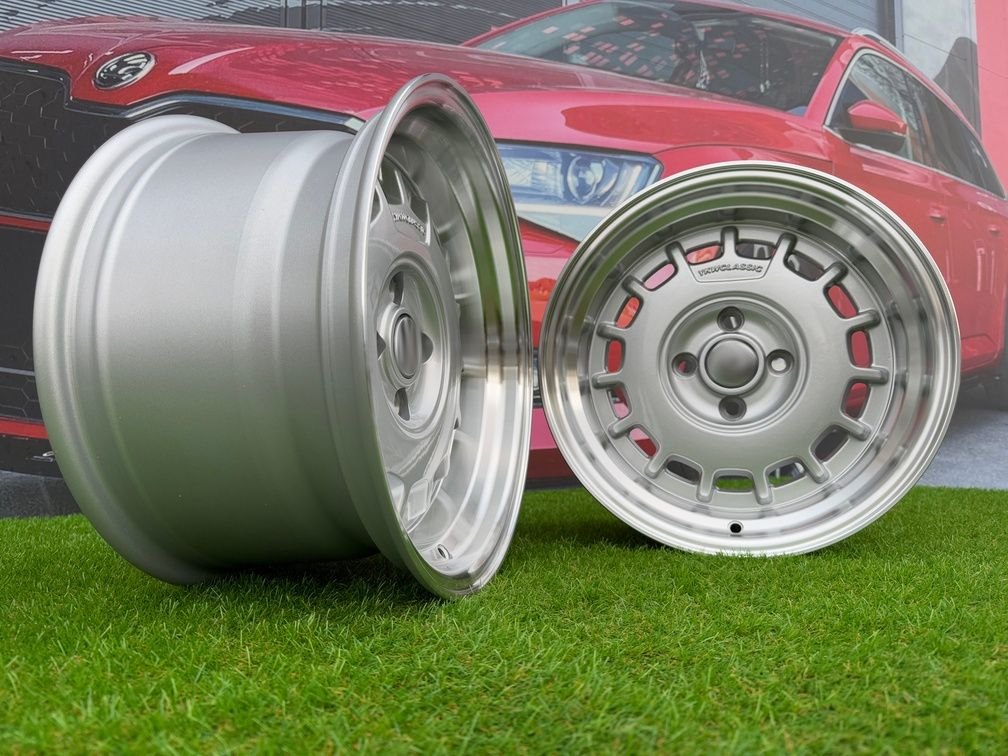 VW Classic Steel Type 2 Style R15X8.25J 4X100 ET20 73.1 Silver 4