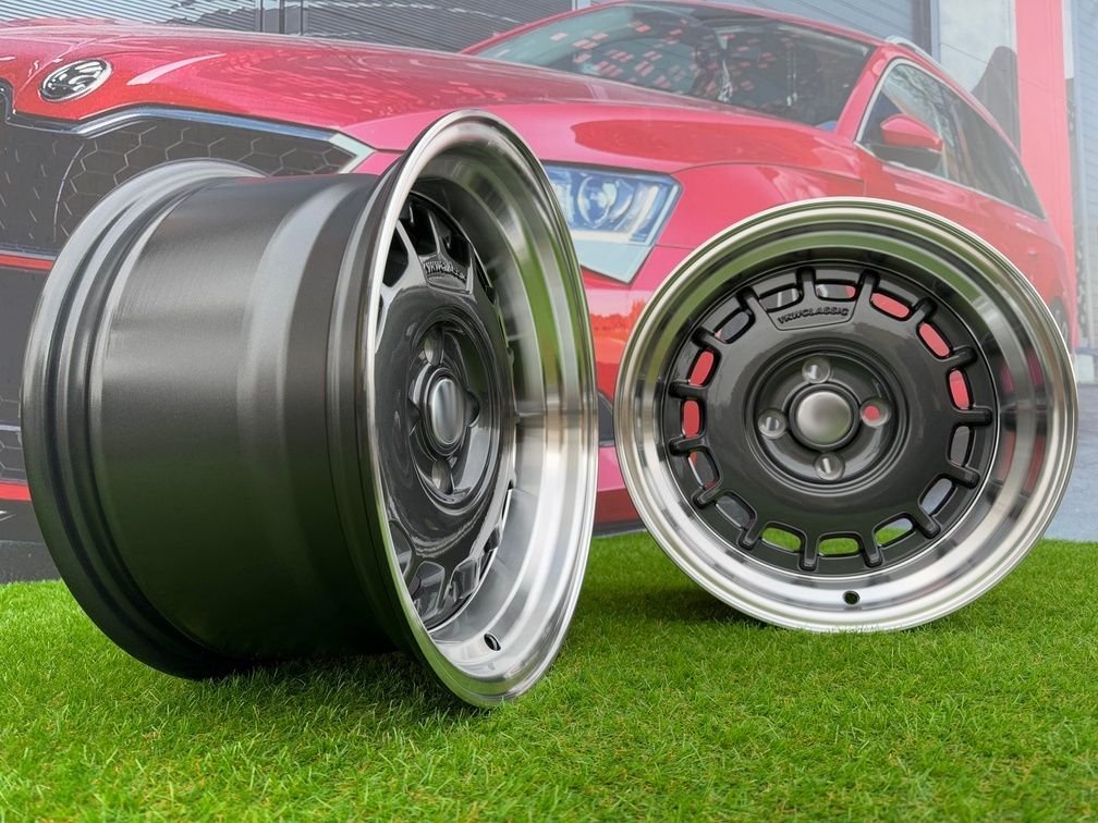 VW Classic Steel Type 2 Style R15X8.25J 4X100 ET20 73.1 Grey with Diamond cut lip 3