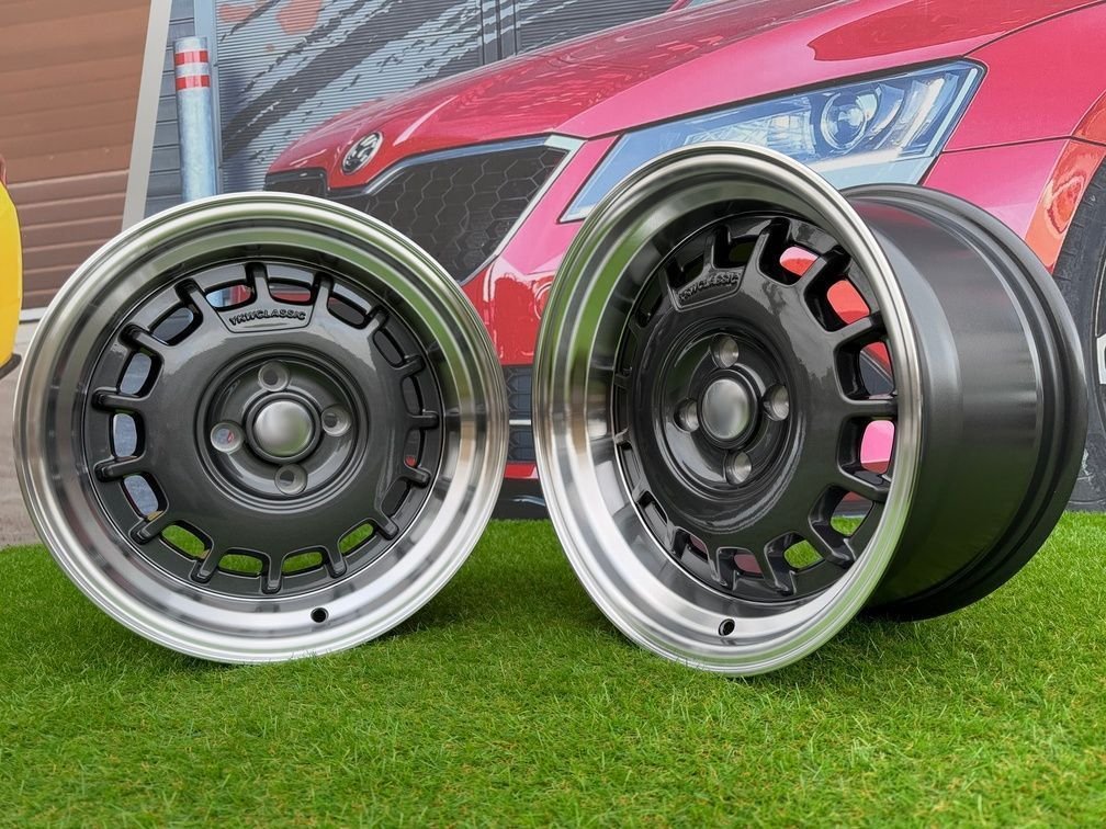 VW Classic Steel Type 2 Style R15X8.25J 4X100 ET20 73.1 Grey with Diamond cut lip 4