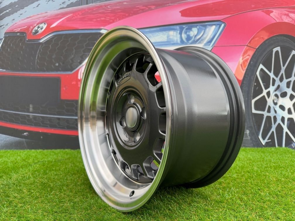 VW Classic Steel Type 2 Style R15X8.25J 4X100 ET20 73.1 Grey with Diamond cut lip 9