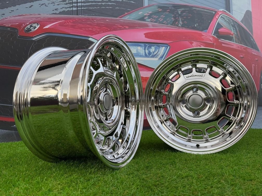 VW Classic Steel Type 2 Style R15X8.25J 4X100 ET20 73.1 Chrome 3