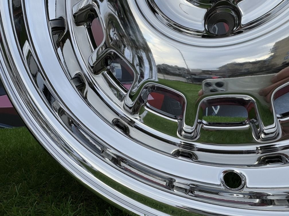 VW Classic Steel Type 2 Style R15X8.25J 4X100 ET20 73.1 Chrome 6
