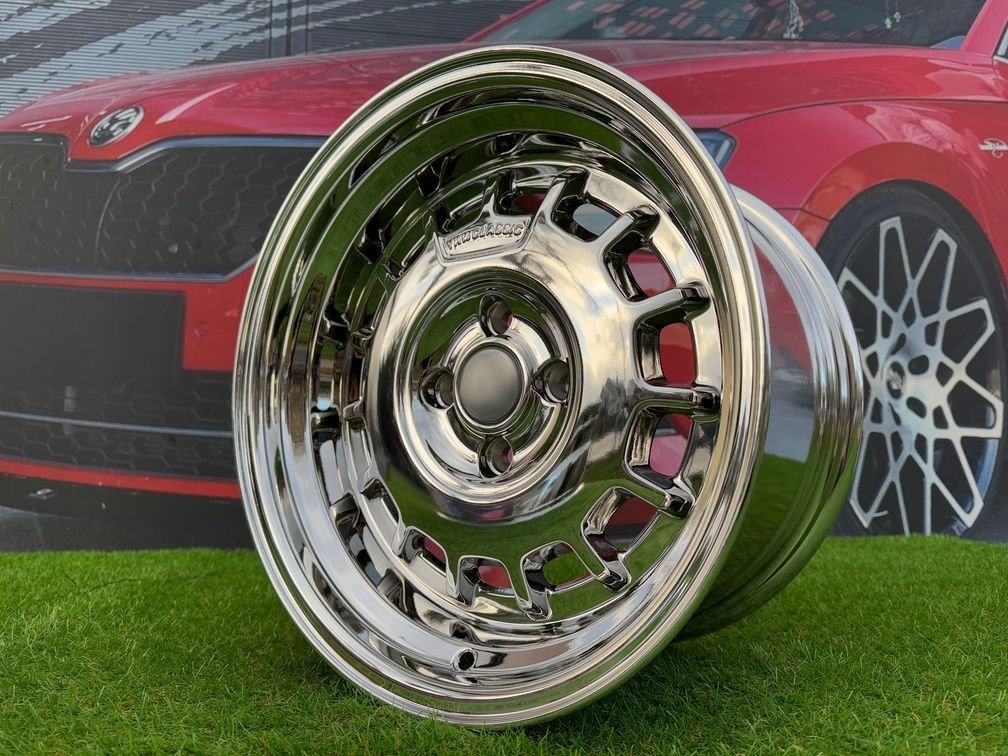 VW Classic Steel Type 2 Style R15X8.25J 4X100 ET20 73.1 Chrome 9