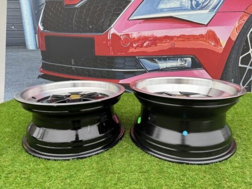 Porsche Fuchs Style R16X7J 5X130 ET23.3 71.6 Gloss Black with Milled Lip