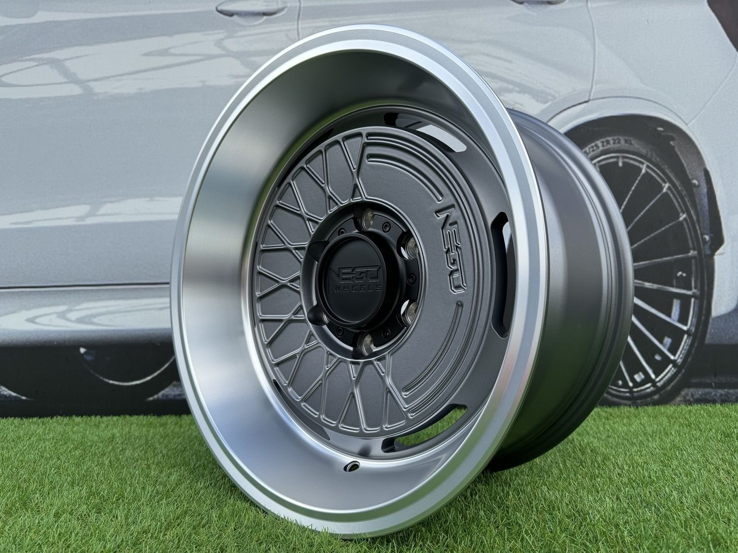 Negu N05 R17X8.5J 6X127 ET0 71.56 Satin Gunmetal with Diamond Cut lip 3