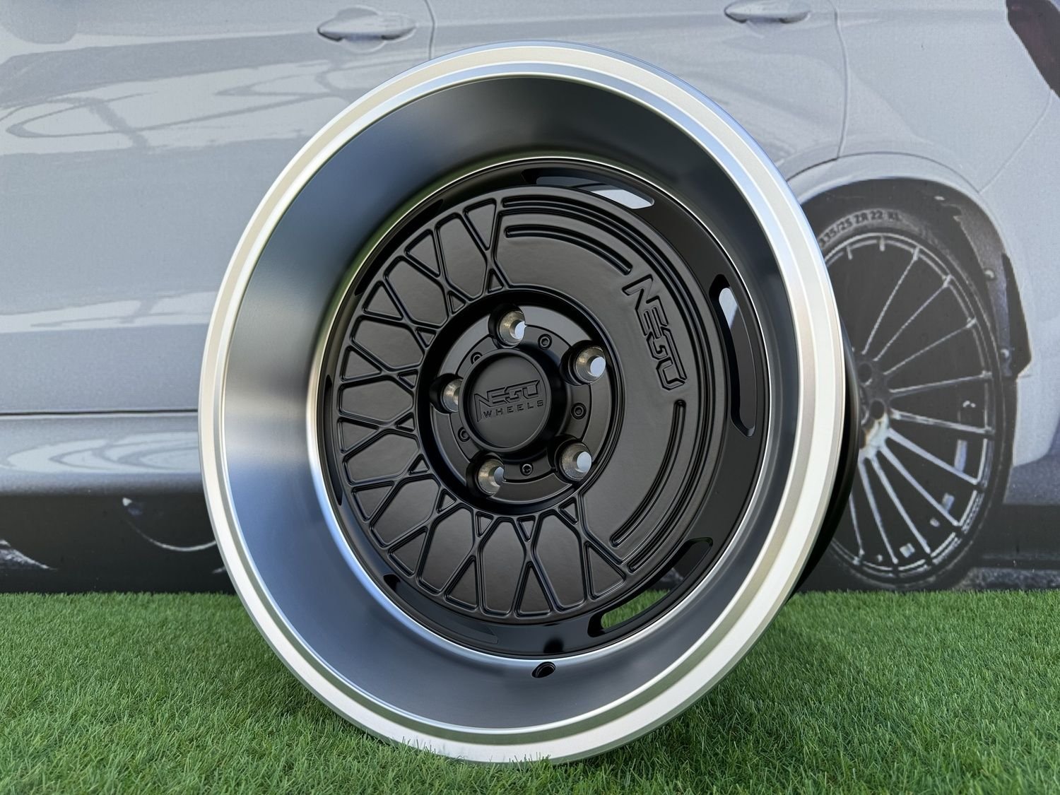 Negu N05 R17X8.5J 6X139.7 ET0 110 Satin Black with Diamond Cut lip 2