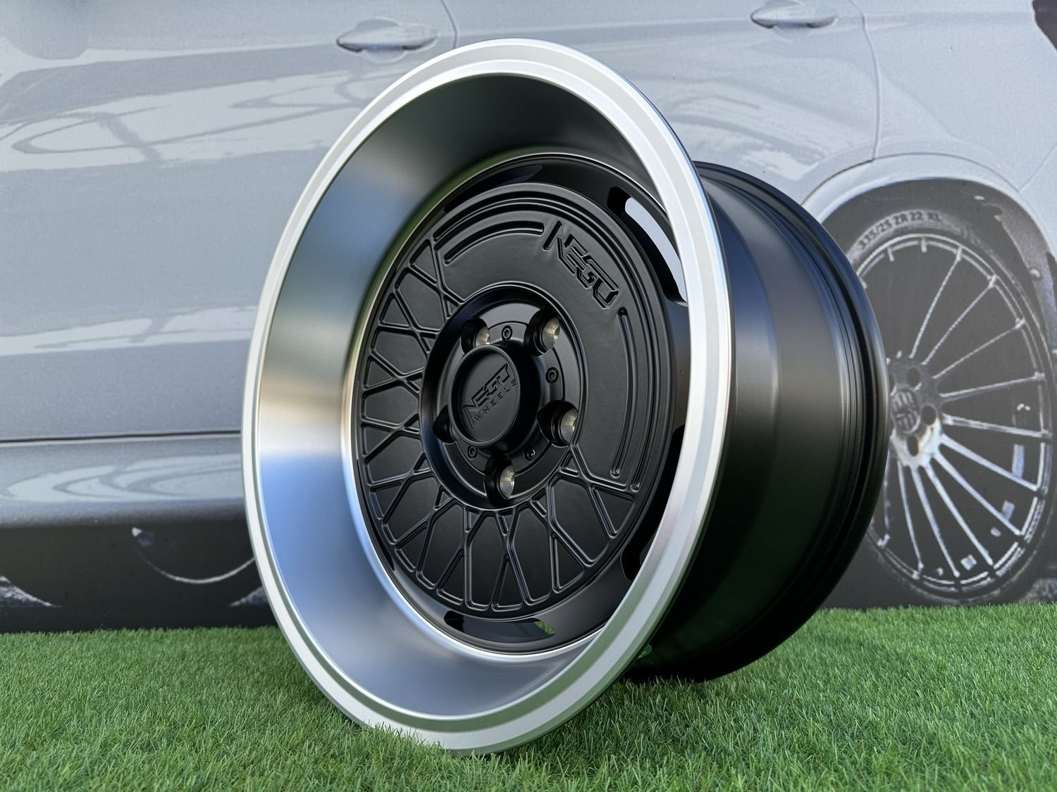Negu N05 R17X8.5J 6X139.7 ET0 110 Satin Black with Diamond Cut lip 3