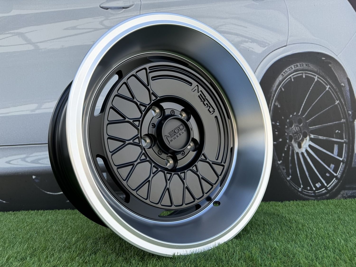 Negu N05 R17X8.5J 6X139.7 ET0 110 Satin Black with Diamond Cut lip 7