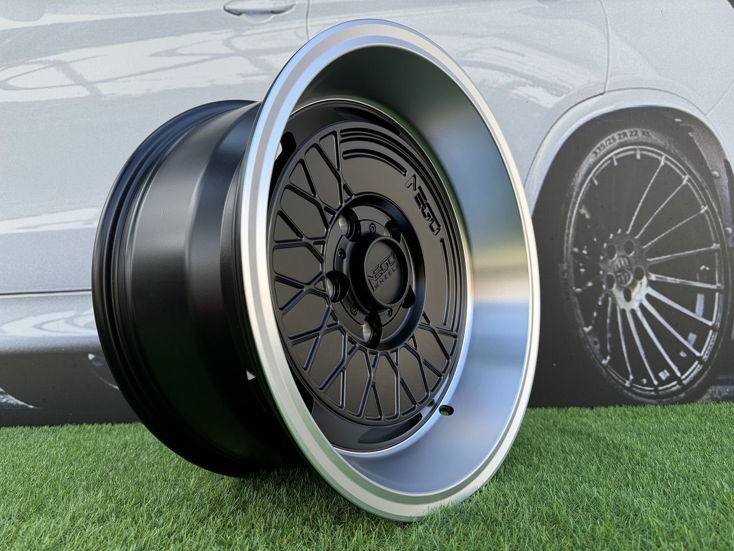 Negu N05 R17X8.5J 6X139.7 ET0 110 Satin Black with Diamond Cut lip 8