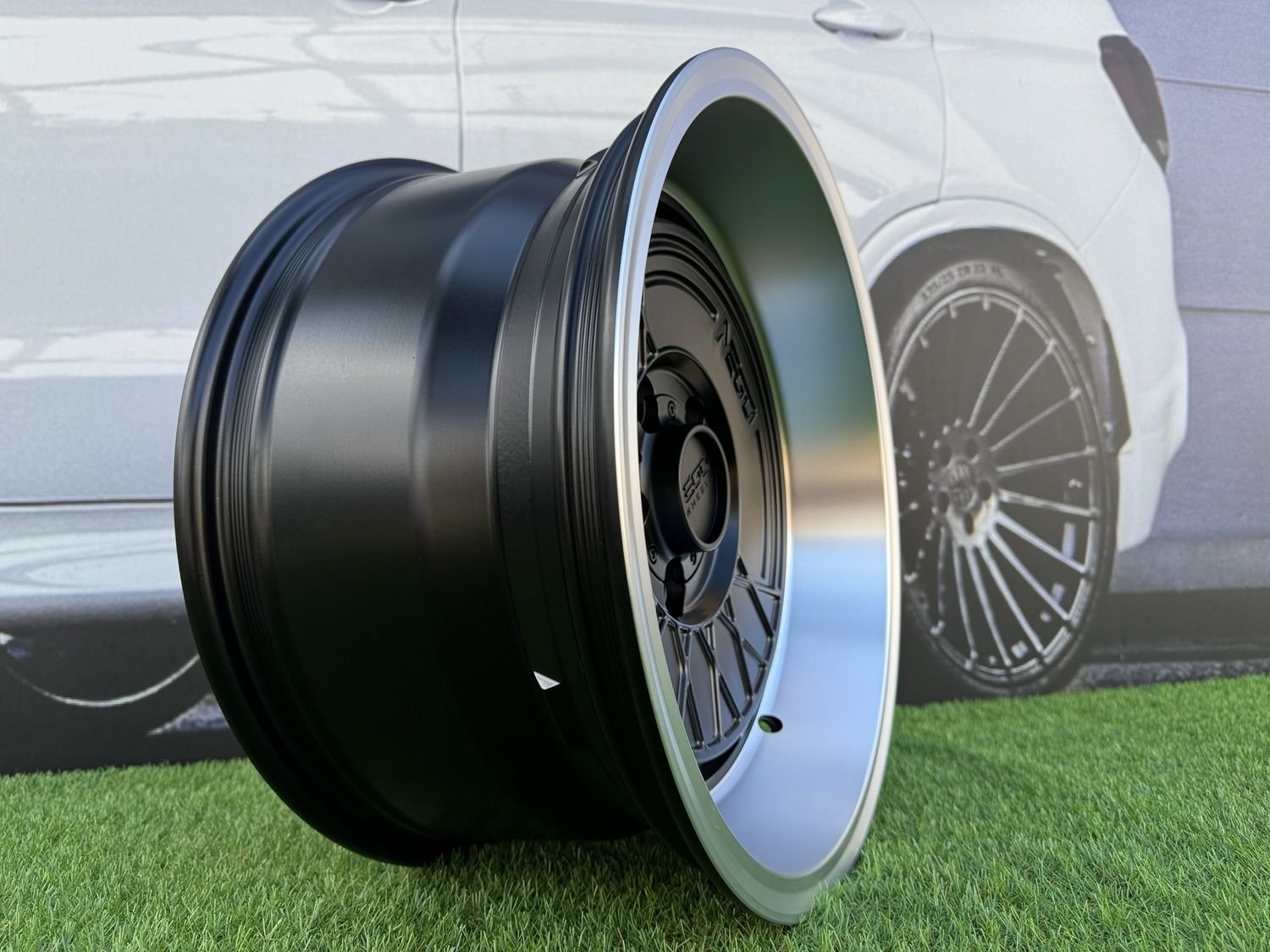 Negu N05 R17X8.5J 6X139.7 ET0 110 Satin Black with Diamond Cut lip 9