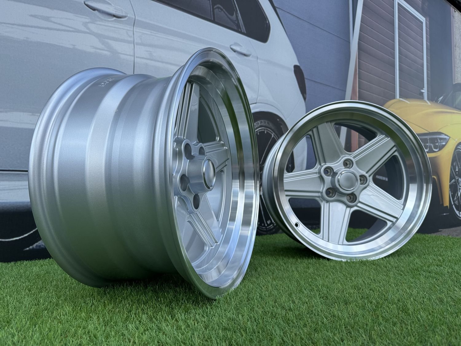 Mercedes Benz AMG Penta style R17x9 5X112 ET12 66.6 Silver with diamond cut lip 5
