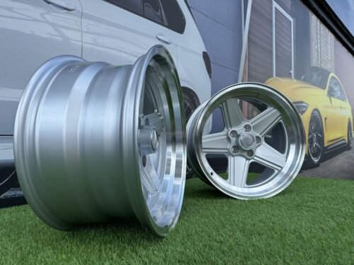 Mercedes Benz AMG Penta style R17x8 5X112 ET12 66.6 Silver with diamond cut lip