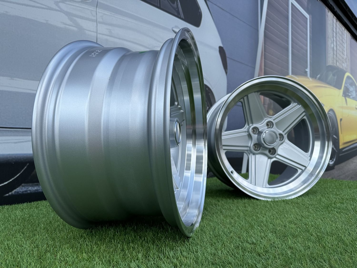 Mercedes Benz AMG Penta style R17x8 5X112 ET12 66.6 Silver with diamond cut lip 7