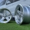 Mercedes Benz AMG Penta style R17x8 5X112 ET12 66.6 Silver with diamond cut lip