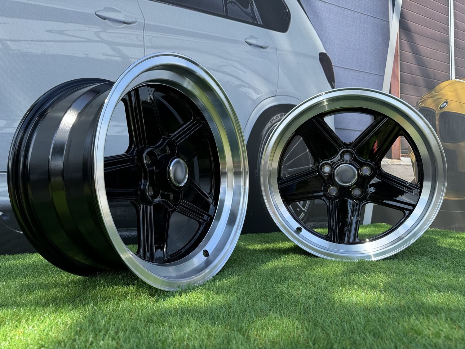 Mercedes Benz AMG Penta style R17x8 5X112 ET12 66.6 Black with Diamond Cut lip 3