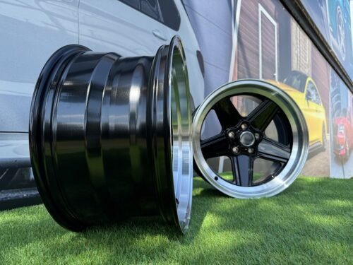 Mercedes Benz AMG Penta style R17x8 5X112 ET12 66.6 Black with Diamond Cut lip