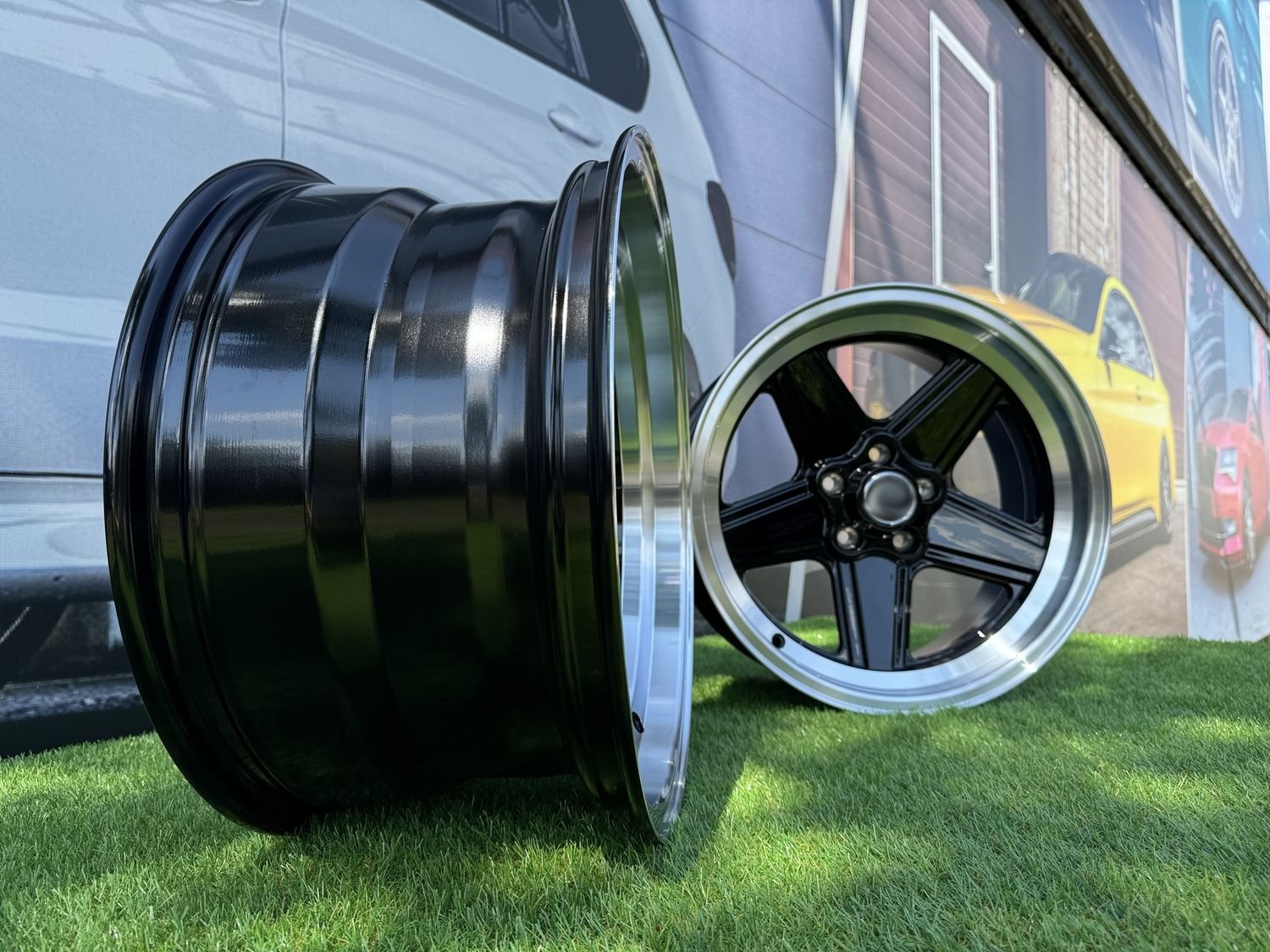 Mercedes Benz AMG Penta style R17x8 5X112 ET12 66.6 Black with Diamond Cut lip 6