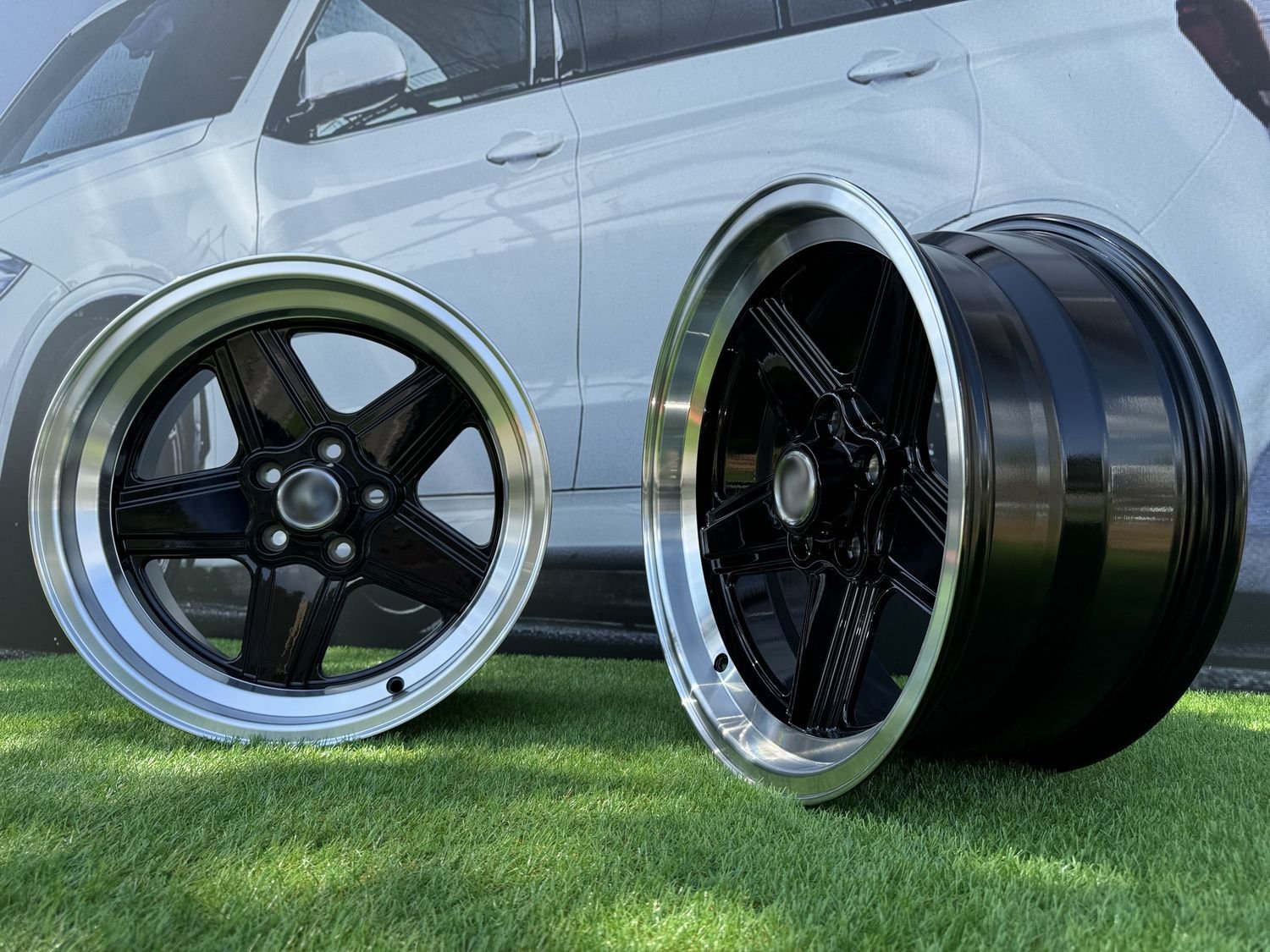 Mercedes Benz AMG Penta style R17x8 5X112 ET12 66.6 Black with Diamond Cut lip 7