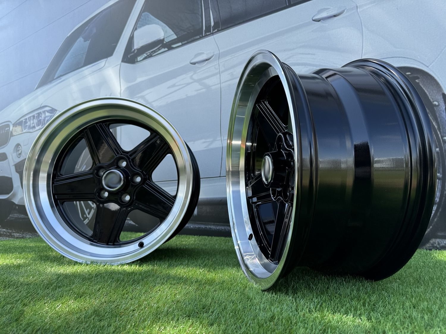 Mercedes Benz AMG Penta style R17x8 5X112 ET12 66.6 Black with Diamond Cut lip 8
