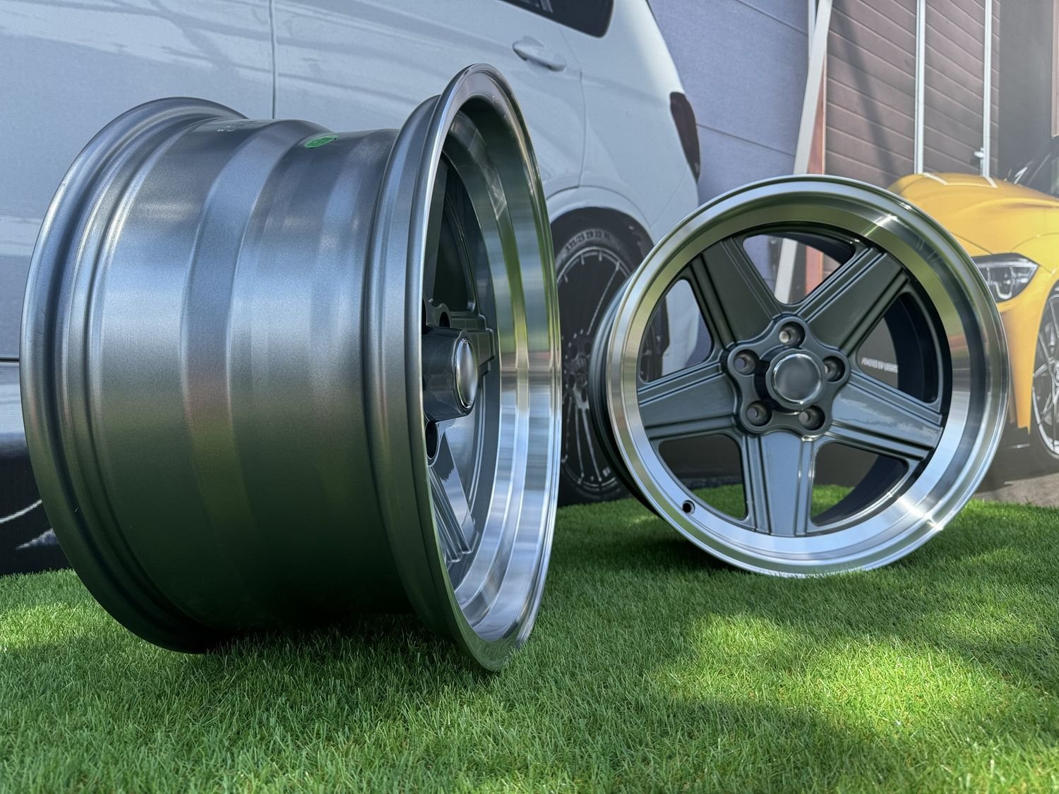Mercedes Benz AMG Penta style R17x8 5X112 ET12 66.6 Gunmetal with Diamond Cut lip 6