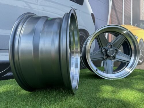 Mercedes Benz AMG Penta style R17x9 5X112 ET12 66.6 Gunmetal with Diamond Cut lip
