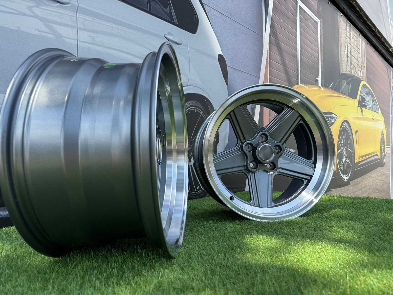 Mercedes Benz AMG Penta style R17x9 5X112 ET12 66.6 Gunmetal with Diamond Cut lip 8