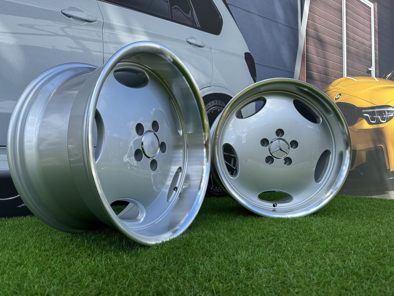 Larzon Style R18X9.5J 5X112 ET35 66.6 Silver with Diamond cut lip for Mercedes - Benz 3