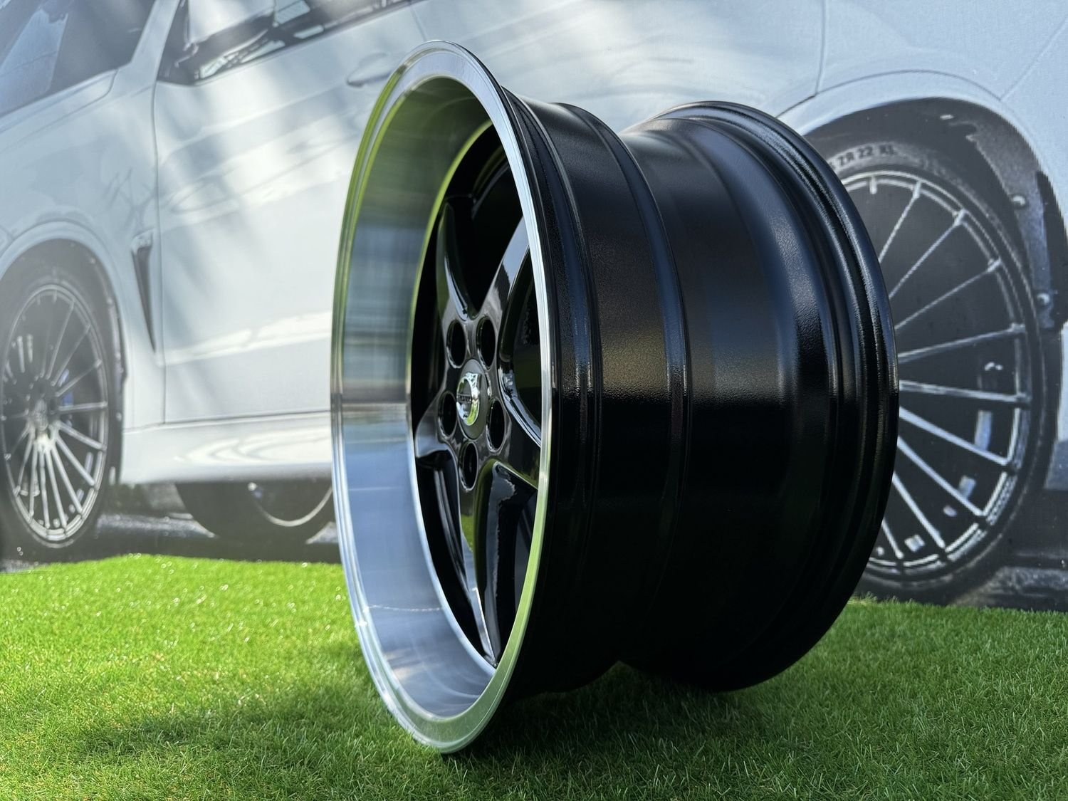 Volvo Ocean MK 18 Style R18X8.5 5X108 ET6 65.1 Black with Diamond Cut lip 4