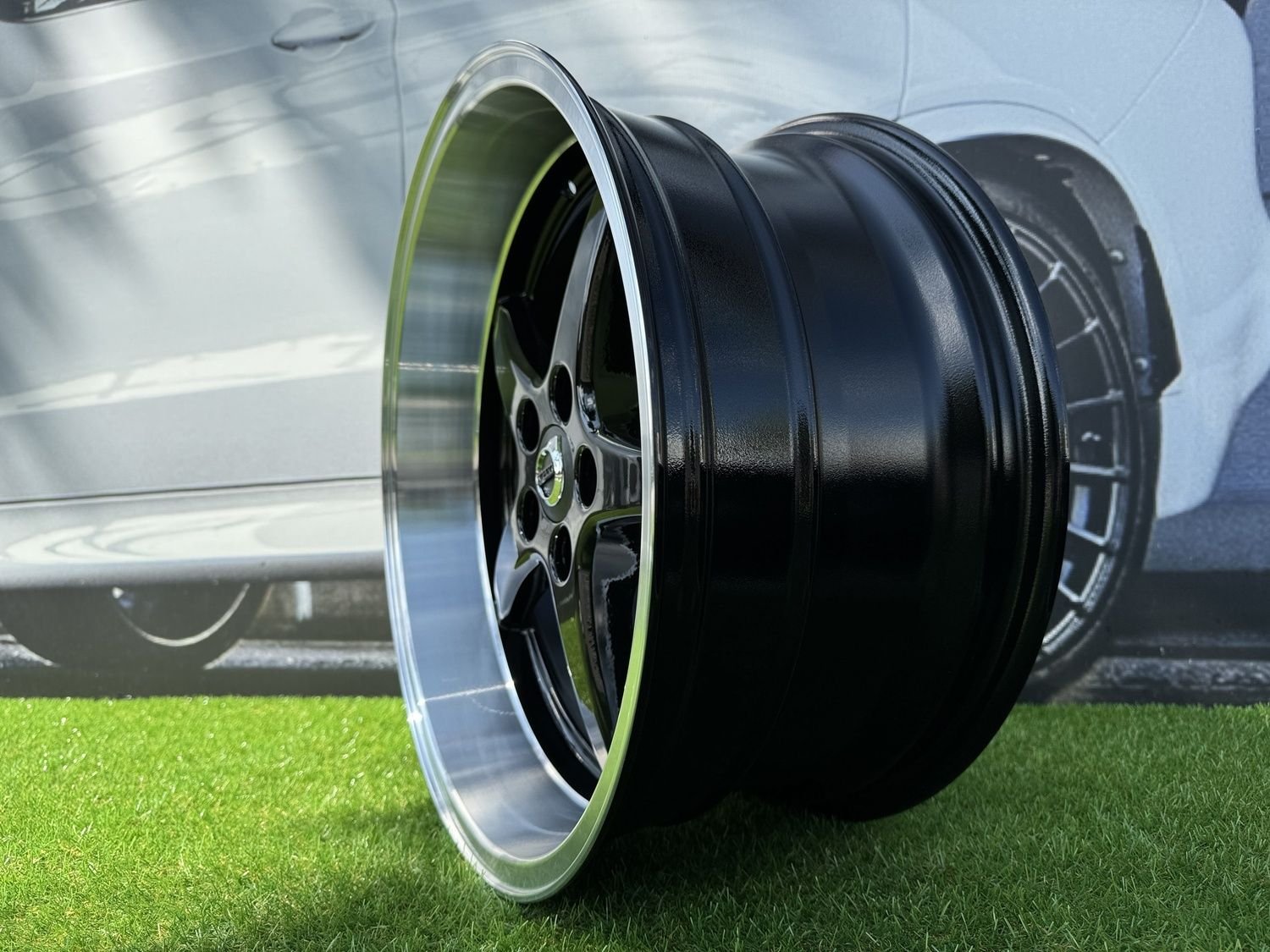 Volvo Ocean MK 18 Style R18X8.5 5X108 ET6 65.1 Black with Diamond Cut lip 5