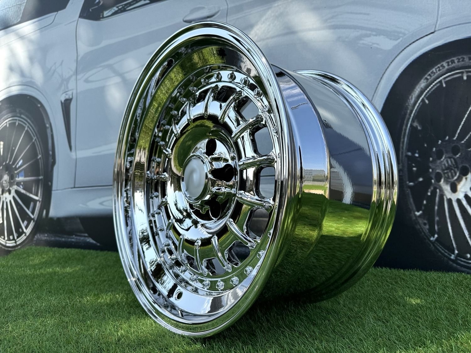 Barock Style R17X9.5J 5X112 ET15 66.56 Chrome for old Mercedes 4
