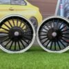 BMW E30 Alpina 3 Series Styling 16X7J 4X100/4X114.3 ET28 73.1 Black with Diamond Cut Lip