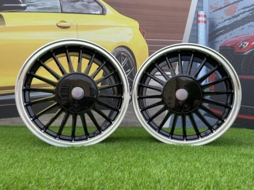 BMW E30 Alpina 3 Series Styling 16X7J 4X100/4X114.3 ET28 73.1 Black with Diamond Cut Lip