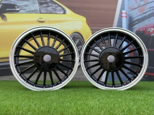 BMW E30 Alpina 3 Series Styling 16X7J 4X100/4X114.3 ET28 73.1 Black with Diamond Cut Lip