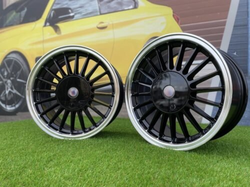 BMW E30 Alpina 3 Series Styling 16X7J 4X100/4X114.3 ET28 73.1 Black with Diamond Cut Lip