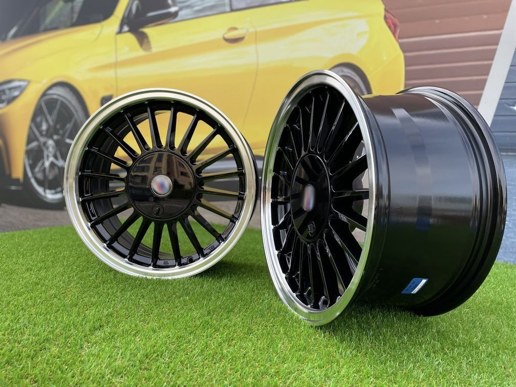 BMW E30 Alpina 3 Series Styling 16X8J 4X100/4X114.3 ET28 73.1 Black with Diamond Cut Lip 5